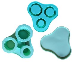Molde silicona para cubitos x3 termo rayado